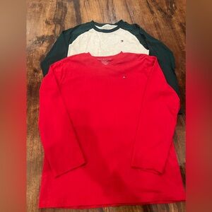 Tommy Hilfiger, lot of two Boys large cotton t-shirts, long sleeve, like new.